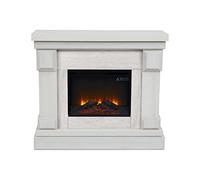 Teamson Home Hestia 48″ Electric Free Standing Fireplace with Touch Screen, Remote Control, Temperature & Timer Controls, Indoor Heating, Grey Marble