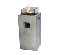 Teamson Home Outdoor Garden Small Square Propane Gas Fire Pit Burner,