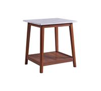 Teamson Home Kingston Wooden Side Table With Marble Effect Top, Accent End in Brown Teamson Home Brown