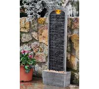 Teamson Home Large Outdoor Straight Water Feature, Modern Waterfall Effect with LED Lights, Grey Teamson Home Grey