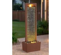 Teamson Home Large Outdoor Straight Water Feature, Modern Waterfall Effect with LED Lights, Red Rock Teamson Home Red