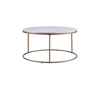 Teamson Home Marmo Large Round Coffee Table, Marble Side Table, Modern