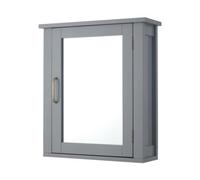 Teamson Home Wooden Mirrored Bathroom Wall Medicine Cabinet With Adjustable Shelf - Grey, Grey
