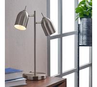 Teamson Home Modern Adjustable 2 Light Table Lamp With Chrome Shade - Brushed Nickel - 34 X 16 X 46.2 (Cm)