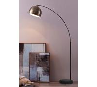 Teamson Home Modern Curved Arc Floor Lamp with Bell Shade & Marble Base, Antique Brass in Bronze Teamson Home Bronze