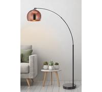 Teamson Home Modern Curved Arc Floor Lamp with Bell Shade & Marble Base, Rose Gold/Black in Rose Gold Teamson Home Rose Gold