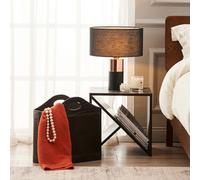 Teamson Home Ayden Table Lamp with Touch Control, Standing Light with Tap Sensor, Modern Lighting in Black for Living Room, Bedroom or Dining Room