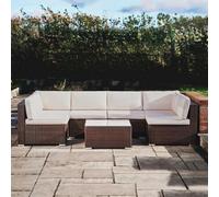 Teamson Home 7 Piece Outdoor Garden Woven Rattan Multipiece Sectional