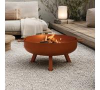 Teamson Home Outdoor Garden Fire Pit 70Cm With Spark Guard Brown