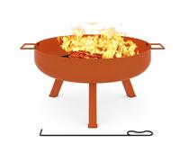 Teamson Home Outdoor Garden Fire Pit 70cm with Spark Guard Brown in Terracotta Teamson Home Terracotta