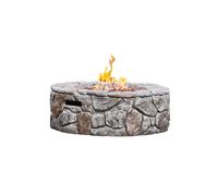 Teamson Home Outdoor Garden Round Propane Gas Fire Pit Table Burner,