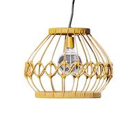 Teamson Home Outdoor Solar Powered Lantern, Large Pendent Lantern with Bulb, Dimmer, Timer and Remote, Weather Resistant, Woven Hanging Garden Dcor,