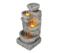 Teamson Home Pot Fountain Stacked Stone 33 Inches Height, Gray