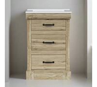 Donovan 24" Single Bathroom Vanity with Integrated Square Sink and Two Drawers Teamson Home Brown One Size