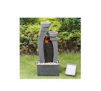 Teamson Home Solar Power Water Fountain Garden Slate Grey Ornament One Colour