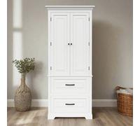Teamson Home Tall Linen Tower Cabinet With 2 Doors, 2 Drawers & Shelves