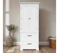 Teamson Home Tall Linen Tower Cabinet with 2 Doors, 2 Drawers & Shelves in White Teamson Home White