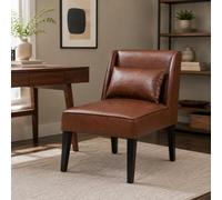 Teamson Home Teamson Mid-Century Accent Chair With Faux Leather & Lumbar Pillow