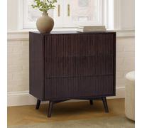 Teamson Home Tremolo 3-Drawer Chest Of Drawers With Fluted Fronts, Espresso