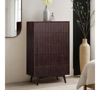 Teamson Home Tremolo 5-Drawer Chest Of Drawers With Fluted Fronts, Espresso