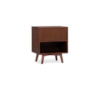 Teamson Home Tremolo Bedside Table 1 Drawer Nightstand in Walnut Teamson Home Walnut