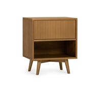Teamson Home Tremolo Bedside Table 1 Drawer Nightstand, Natural