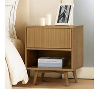 Teamson Home Tremolo Bedside Table 1 Drawer Nightstand, Natural