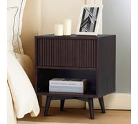 Teamson Home Tremolo Bedside Table With Drawer And Open Shelf, Espresso