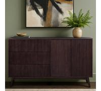 Teamson Home Tremolo Sideboard With 3 Drawers, 2 Doors And Fluting, Espresso