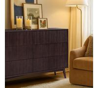 Teamson Home Tremolo Wide 6-Drawer Chest With Fluted Fronts, Espresso