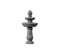 Teamson Home Two-Tier Tradtional Birdbath Outdoor Garden Fountain, Light Grey