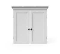 Teamson Home Wall Cabinet With Adjustable Shelves, White Bevelled Doors
