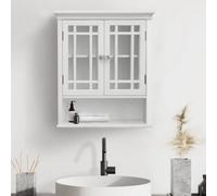Wooden Bathroom Wall Cabinet 2 Doors - White