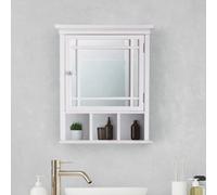 Wooden Bathroom Medicine Cabinet Mirrored - White