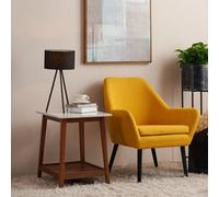 Teamson Home Wooden Square Side Table With Marble Effect Top With Shelf For Living Room Or Office - 50.8 X 45.7 X 55.9 (Cm)