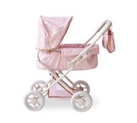 Teamson Kids 2-In-1 Classic Doll Stroller In Beige With Removable Bassinet, Adjustable Canopy, Storage Basket & Bag