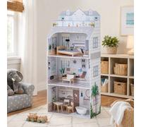 Teamson Kids 3-Story Dollhouse With 8 Furnishings, Grey, Dreamland Penthouse
