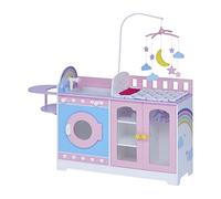 Teamson Kids Olivia's Little World Classic 6-in-1 Pink and Purple Baby Doll Changing Station