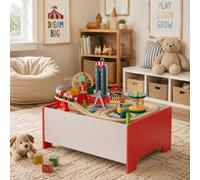 Teamson Kids Activity Table With Train, 6 Wooden Games And 39 Pieces, Florida