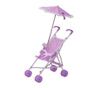 Teamson Kids - Baby Doll Stroller With Parasol - Purple / Stars
