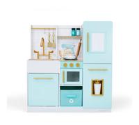 Teamson Kids Biscay Delight Interactive Wooden Play Kitchen Playset Toy With 13 Accessories - Mint