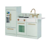 Teamson Kids Chelsea Large 2 Pcs Interactive Wooden Play Kitchen Playset With 3 Accessories - Green