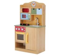 Teamson Kids Classic Florence Interactive Wooden Pretend Play Toy Kitchen, Wood Grain in Brown Teamson Kids Brown