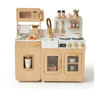 Teamson Kids Wooden Play Kitchen in Oak with 14 Accessories & Real Details in Light Oak Teamson Kids Light Oak