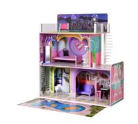 Teamson Kids Doll House With 3 Levels, Kitchen, Living Area, Bedroom, Bathroom And 16 Accessories, Dreamland Sunset