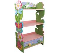 Teamson Kids Fantasy Fields Magic Garden Wooden Bookcase + Storage Drawers Teamson Kids Multicolor