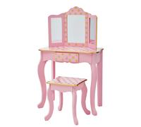 Teamson Kids Gisele Kids Dressing Table Vanity Set With Mirror Stool & LED Lights in Gold Teamson Kids Gold
