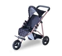 Teamson Kids Olivia's Little World - Pin Up Doll Jogging Stroller, Black, Black