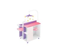 Teamson Kids Kids Wooden Baby Doll Changing Station with Storage, Grey/Pink in White Teamson Kids White