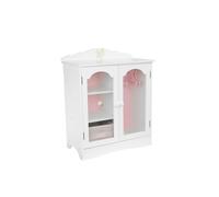 Teamson Kids Kids Wooden Doll Wardrobe with Drawer Shelves & Hangers, White Teamson Kids White